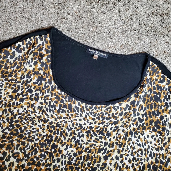 Cable & Gauge Animal Print Batwing Dolman Sleeve Top Women's Plus Size 3X - Picture 4 of 12